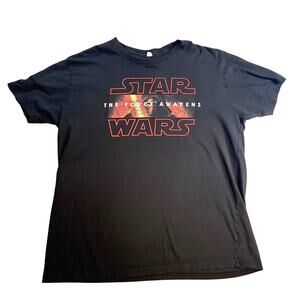 Star Wars The Force Awakens T-Shirt Woman's XL Black with Front Graphic